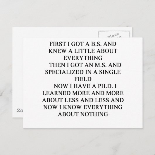 PHD Witz Postkarte (Vorne/Hinten)