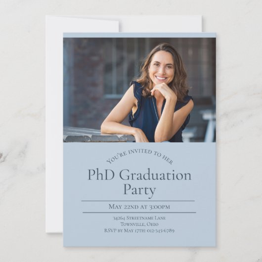 PhD Zwei-Foto-Abschluss Einladung (Vorderseite)