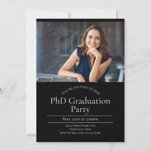 PhD Zwei-Foto-Abschluss Einladung (Vorderseite)