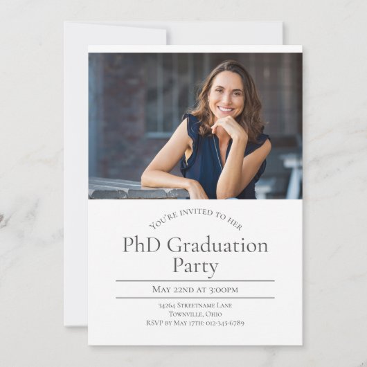 PhD Zwei-Foto-Abschluss Einladung (Vorderseite)