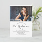 PhD Zwei-Foto-Abschluss Einladung (Stehend Vorderseite)