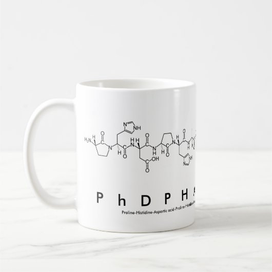 PhDPharmaist Peptidsatz-Tasse Kaffeetasse (Links)