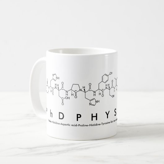 PhDPhysicist Peptidsatz-Tasse Kaffeetasse (Vorderseite Links)