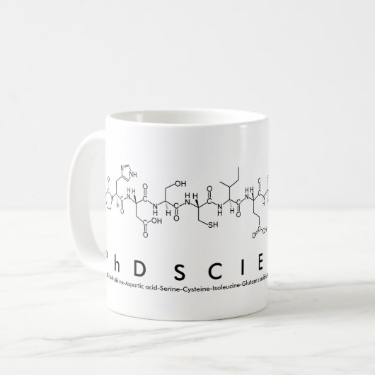 PhDScientist Peptidsatz-Tasse Kaffeetasse (Vorderseite Links)