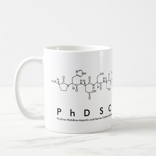 PhDScientist Peptidsatz-Tasse Kaffeetasse (Links)
