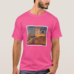 Pheasant Bird Flight on a Farm Wildlife Pai T-Shirt