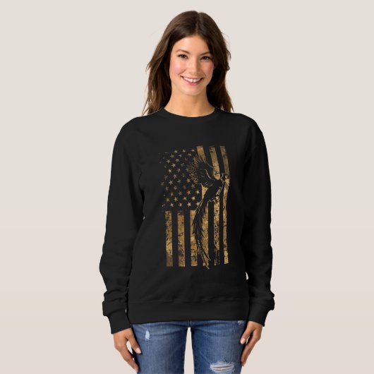 Pheasant Bird Hunter American Flag Camouflage Phea Sweatshirt (Vorne ganz)