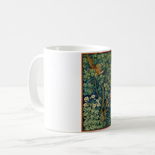 Pheasant Bird in a Tree (von William Morris) Kaffeetasse (Vorderseite Links)