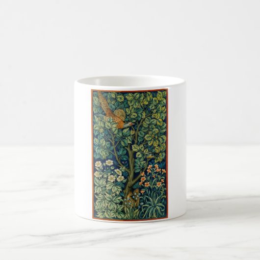 Pheasant Bird in a Tree (von William Morris) Kaffeetasse (Mittel)