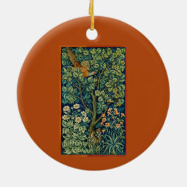 Pheasant Bird in a Tree (von William Morris) Keramik Ornament
