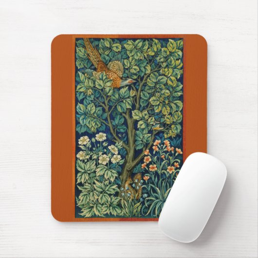Pheasant Bird in a Tree (von William Morris) Mousepad (Mit Mouse)