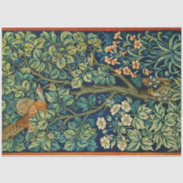 Pheasant Bird in a Tree (von William Morris) Seidenpapier