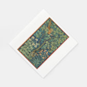 Pheasant Bird in a Tree (von William Morris) Serviette (Ecke)