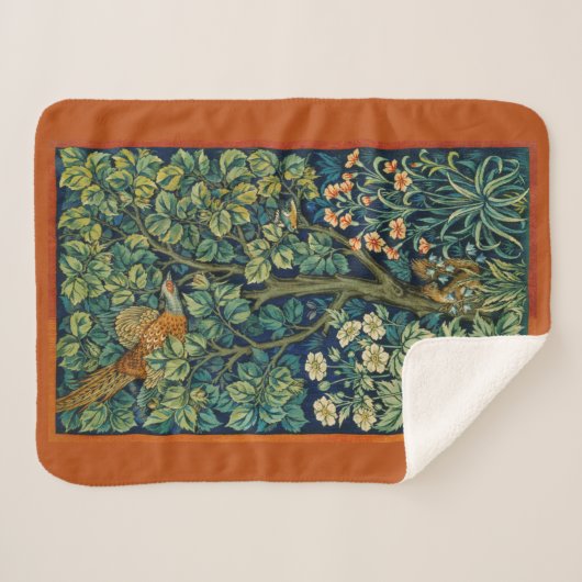 Pheasant Bird in a Tree (von William Morris) Sherpadecke (Vorderseite (Horizontal))