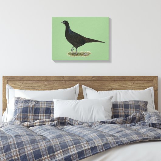Pheasant Black Hen Leinwanddruck (Insitu (Schlafzimmer))