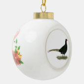Pheasant Black Rooster Keramik Kugel-Ornament (Links)