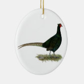 Pheasant Black Rooster Keramikornament (Rechts)