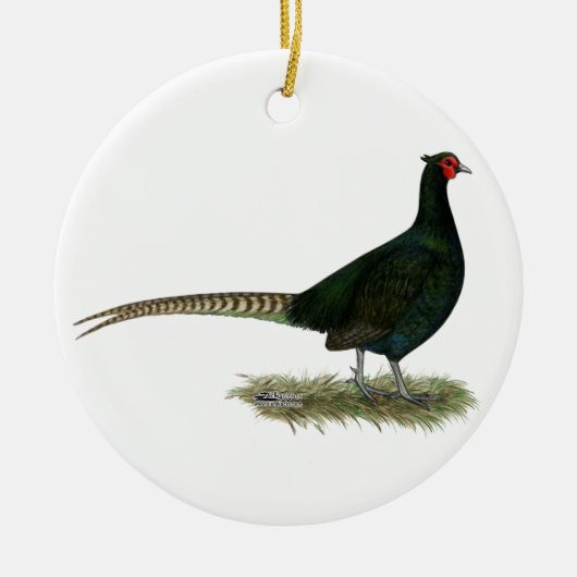 Pheasant Black Rooster Keramikornament (Vorne)