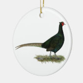 Pheasant Black Rooster Keramikornament (Links)