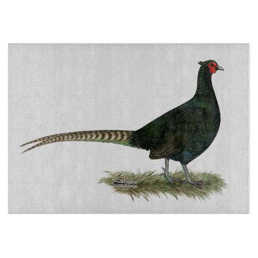 Pheasant Black Rooster Schneidebrett (Vorderseite)