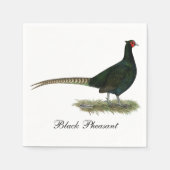 Pheasant Black Rooster Serviette (Vorderseite)