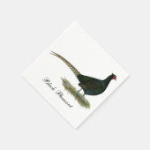 Pheasant Black Rooster Serviette (Ecke)
