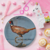 Pheasant Blue Water Foto Pappteller (Party)