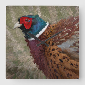 Pheasant Clock Quadratische Wanduhr