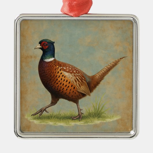 Pheasant design Christmas tree decoration Ornament Aus Metall (Vorne)