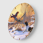 Pheasant ermutigt zu fliegen große wanduhr (Winkel)