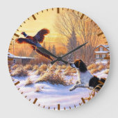 Pheasant ermutigt zu fliegen große wanduhr (Vorderseite)
