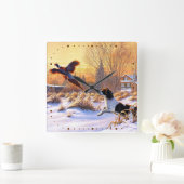 Pheasant ermutigt zu fliegen quadratische wanduhr (Zuhause)
