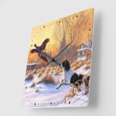 Pheasant ermutigt zu fliegen quadratische wanduhr (Winkel)