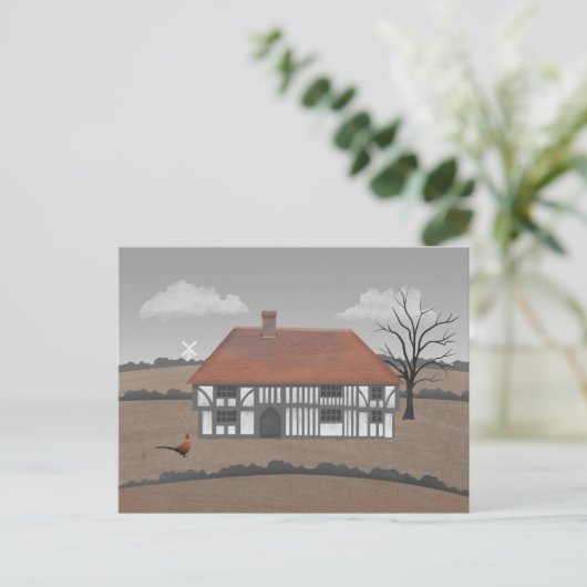 Pheasant Farmhouse Postkarte (Stehend Vorderseite)