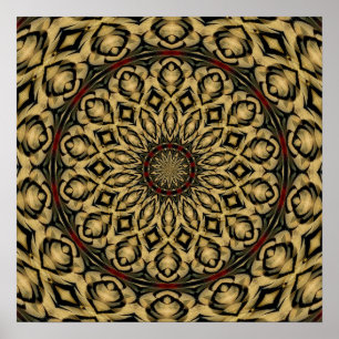 Pheasant Feathers Kaleidoscope Poster
