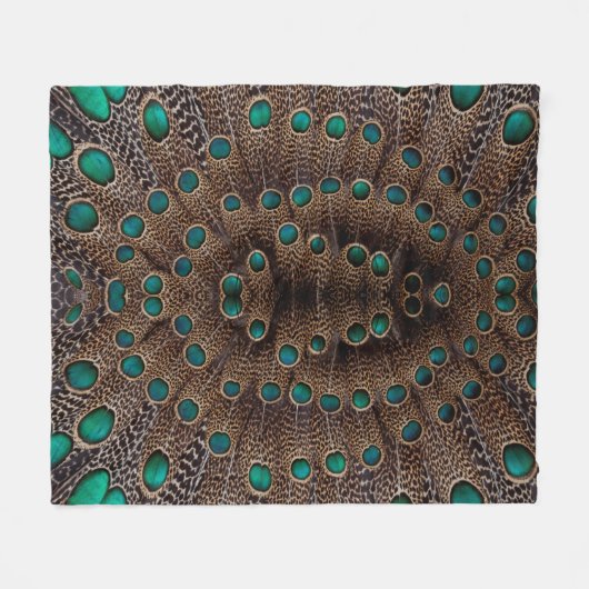 Pheasant Fether Fraktal Design Fleecedecke (Vorderseite (Horizontal))