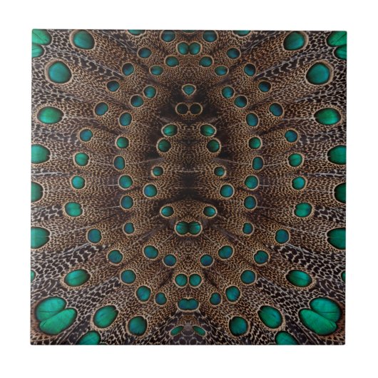 Pheasant Fether Fraktal Design Fliese (Vorderseite)