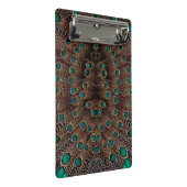 Pheasant Fether Fraktal Design Mini Klemmbrett (Schrägansicht)