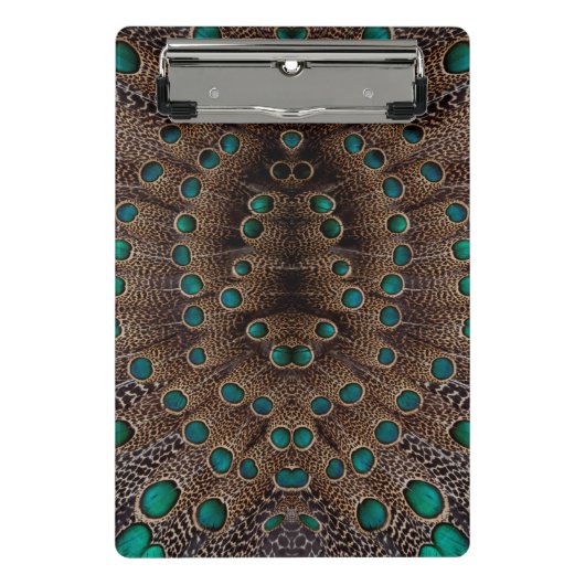 Pheasant Fether Fraktal Design Mini Klemmbrett (Vorderseite)