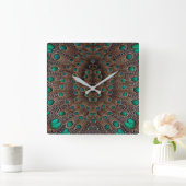 Pheasant Fether Fraktal Design Quadratische Wanduhr (Zuhause)