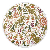 Pheasant Folk Art Knob Puls | Rustikale Hardware Keramikknauf (Vorderseite)