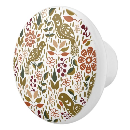 Pheasant Folk Art Knob Puls | Rustikale Hardware Keramikknauf (Rechts)