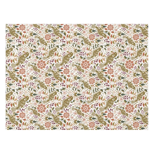 Pheasant Folk Art Tableclout | Rustikales Herbstha Tischdecke (Vorderseite (Horizontal))
