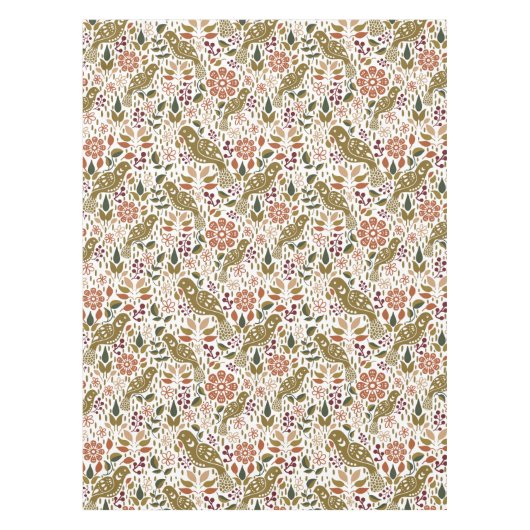 Pheasant Folk Art Tableclout | Rustikales Herbstha Tischdecke (Vorderseite)