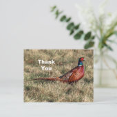 Pheasant Foto Vielen Dank Postkarte (Stehend Vorderseite)