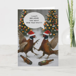 Pheasant funny Christmas card Karte