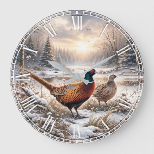 Pheasant  große wanduhr (Vorderseite)