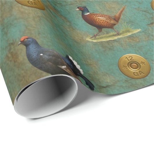 Pheasant, Grouse, Partridge,Christmas Gift wrap Geschenkpapier (Rolleneckpunkt)