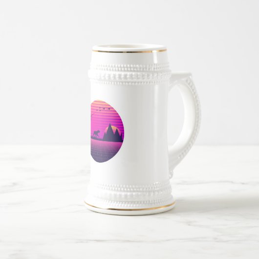 Pheasant Hunting Upland Bird Hunter Dog Vaporwave Bierglas (VorderseiteRechts)