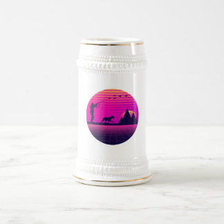 Pheasant Hunting Upland Bird Hunter Dog Vaporwave Bierglas